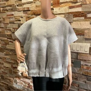 COS Light Gray Boxy Short-Sleeve Sweatshirt